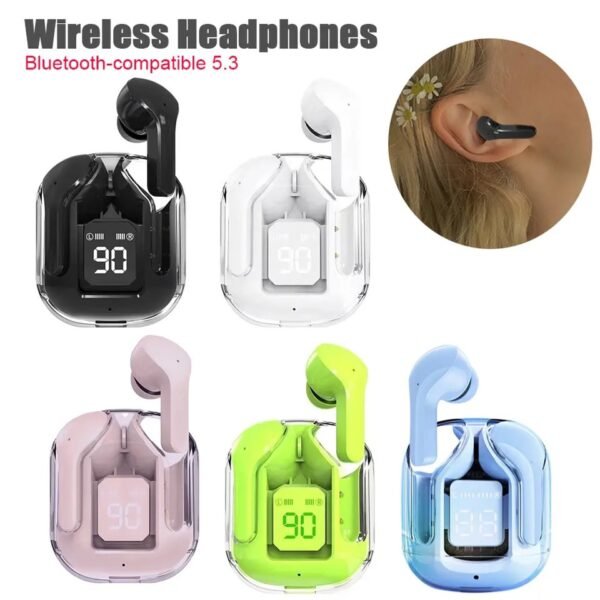 Air31 Earbuds Wireless Crystal Transparent Bluetooth 5.3 Air 31 Ear buds Wireless Headset