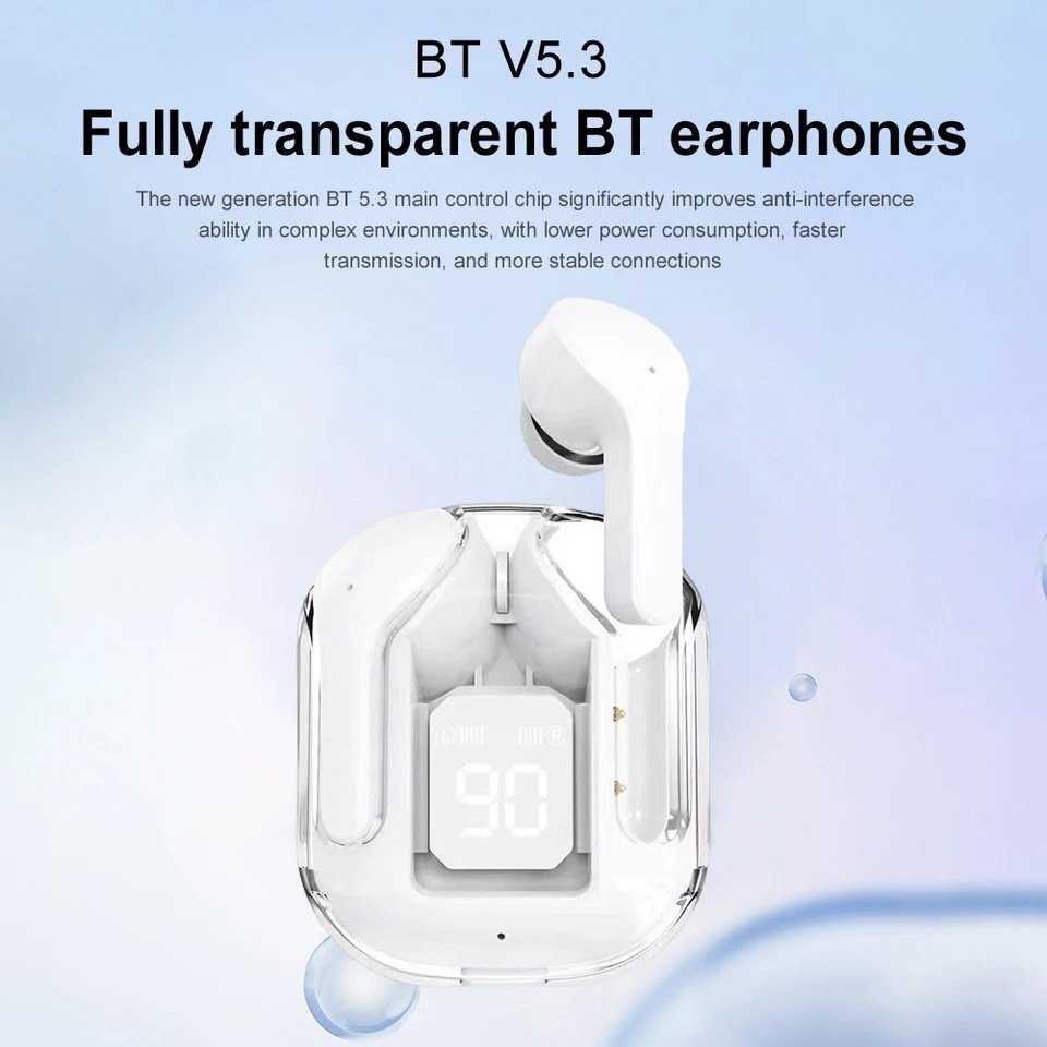 Air31 Earbuds Wireless Crystal Transparent Bluetooth 5.3 Air 31 Ear buds Wireless Headset